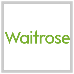 The word "Waitrose" written in bright green letters on a white background